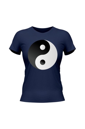 Koszulka damska Symbol Yin Yang - granatowa