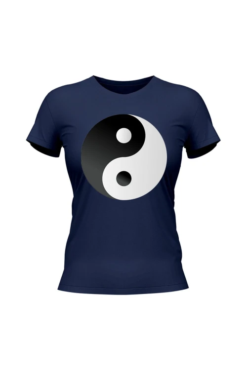 Koszulka damska Symbol Yin Yang - granatowa