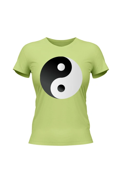 Koszulka damska Symbol Yin Yang - limonka