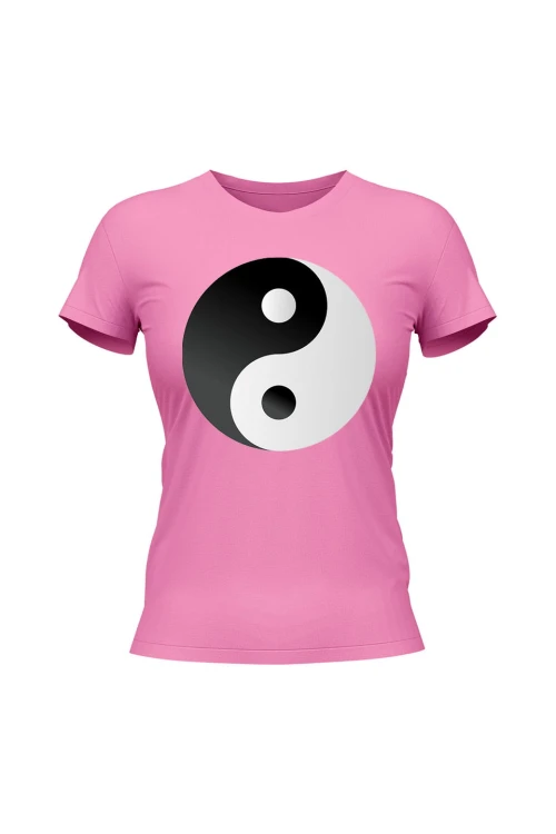 Koszulka damska Symbol Yin Yang - różowa