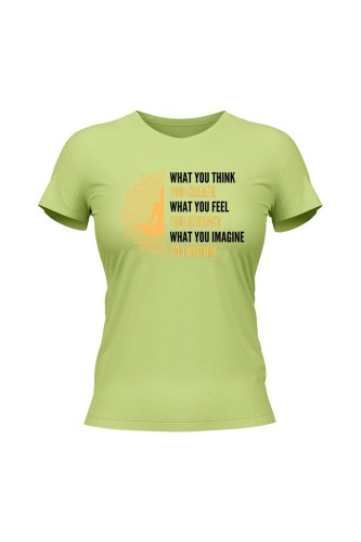 Koszulka damska What you think you create - limonka