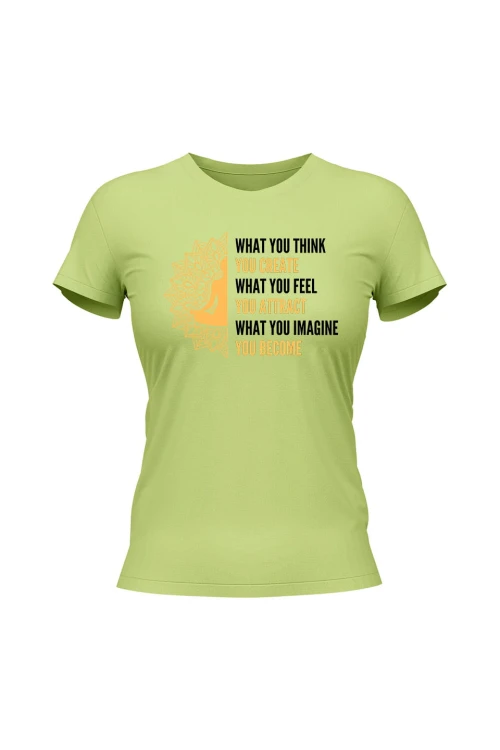 Koszulka damska What you think you create - limonka