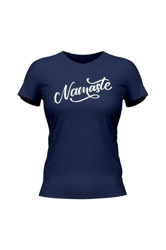 Koszulka damska Namaste Napis - granatowa