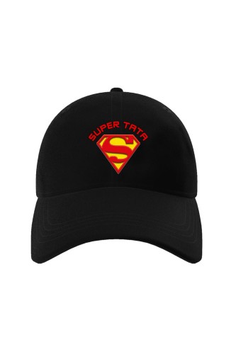 Czapka z daszkiem Supermana - Super Tata - czarna