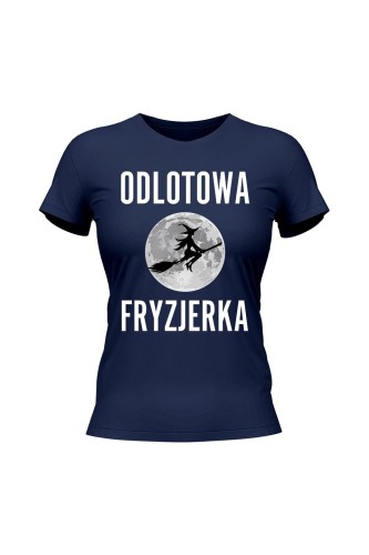 Koszulka damska Odlotowa Fryzjerka - granatowa