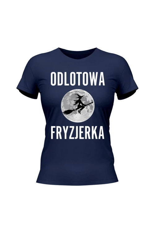 Koszulka damska Odlotowa Fryzjerka - granatowa