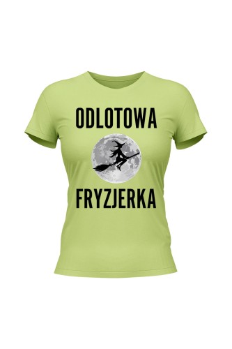 Koszulka damska Odlotowa Fryzjerka - limonka