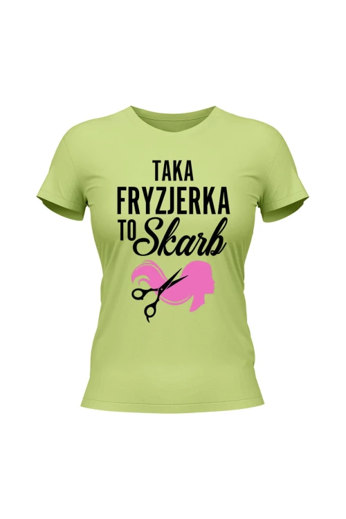 Koszulka damska Taka fryzjerka to skab - limonka