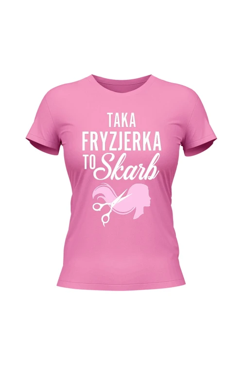 Koszulka damska Taka fryzjerka to skab - różowa