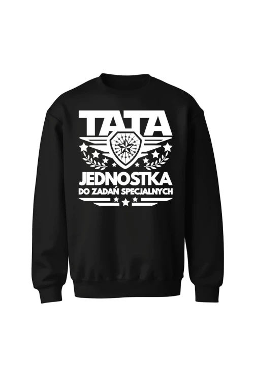 Bluza męska bez kaptura TATA Jednostka do zadań specjalnych - czarna
